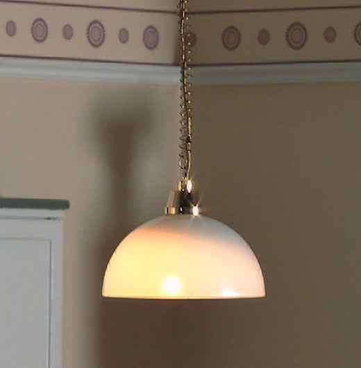 Plafond hanglamp, met melkglas