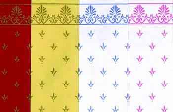 Behang blauw/wit