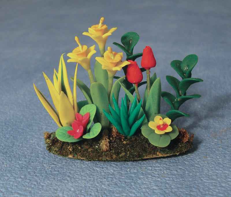 Bloembedje met bloemen