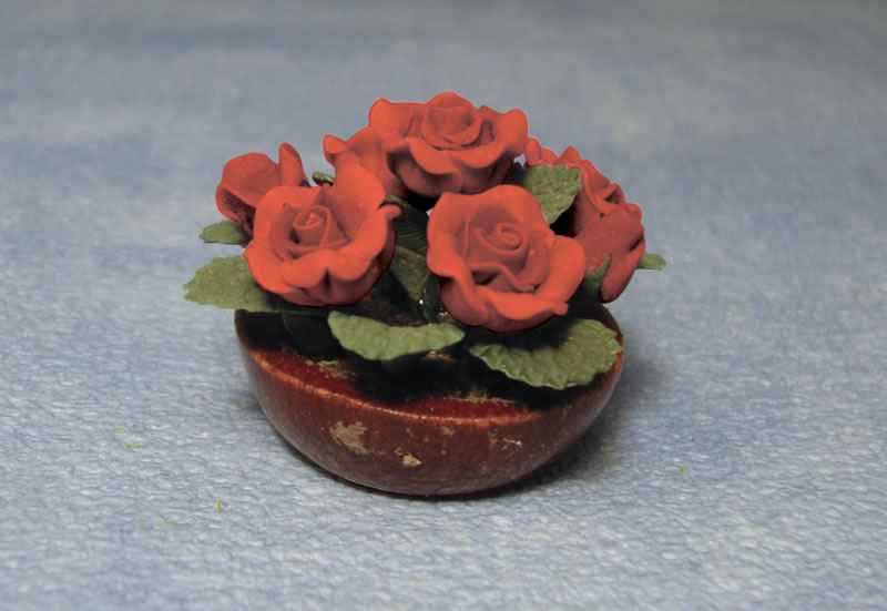 Bak met rode rozen