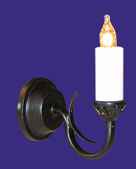 Wandlamp, zwart, 1-pits kaars