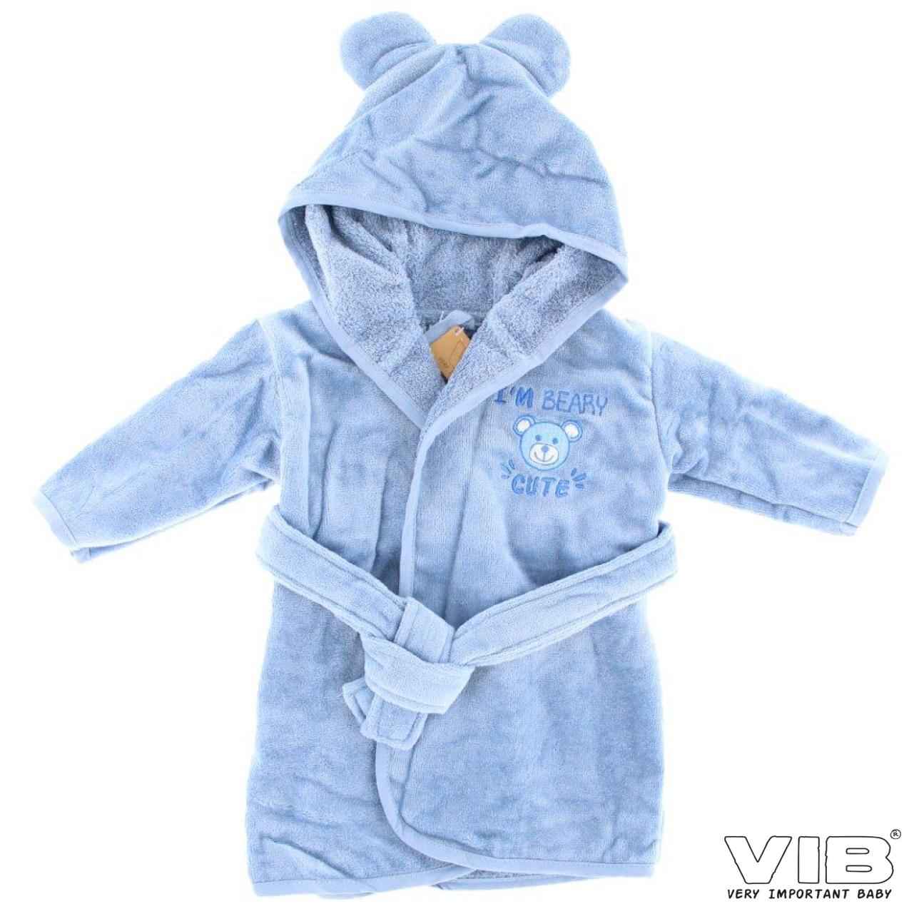 Badjas met Oortjes I'M BEARY CUTE Dusty Blue