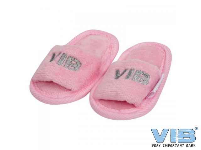Baby Slipper 'VIB' Roze+Zilver