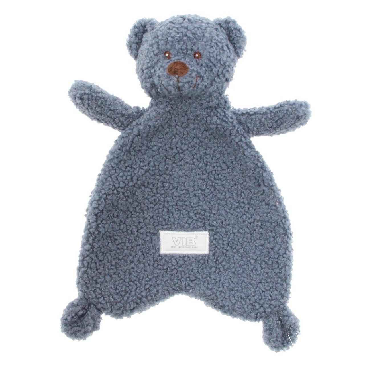 Knuffeldoekje met Berenhoofd Teddy Dusty Blue