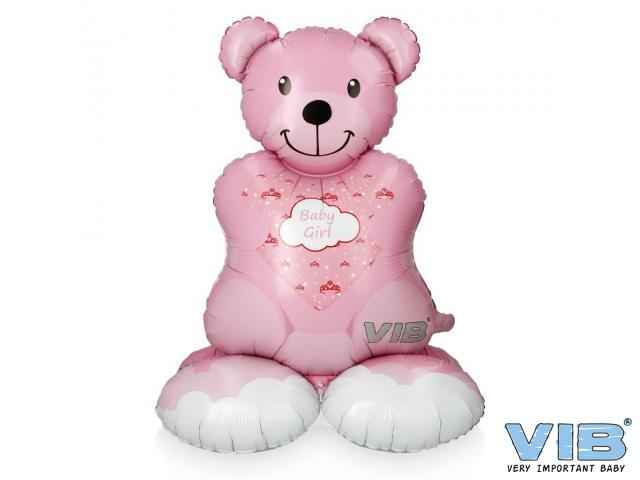 Folie Ballon Beer 89cm 'Baby Girl' Roze