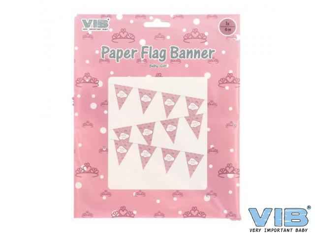 Papier vlag 6 meter Baby Girl