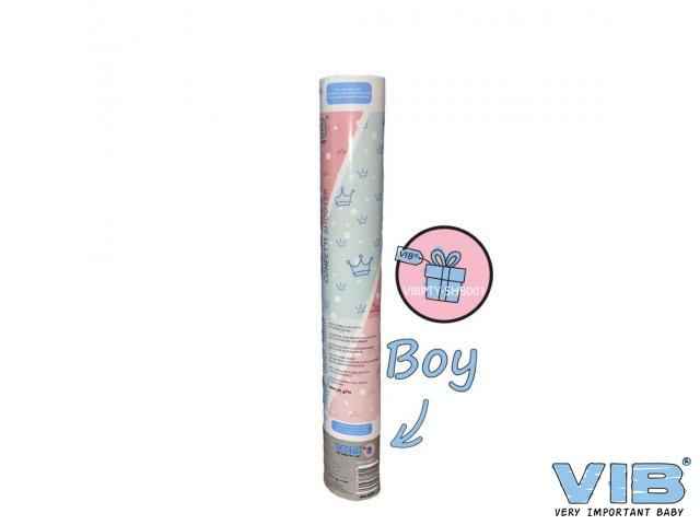 Gender reveal confetti shooter boy blue