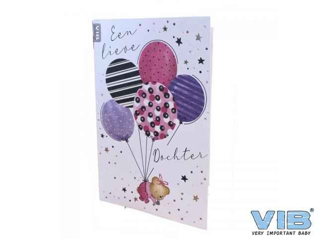 Wenskaart folie/glitter 'Een Lieve dochter'