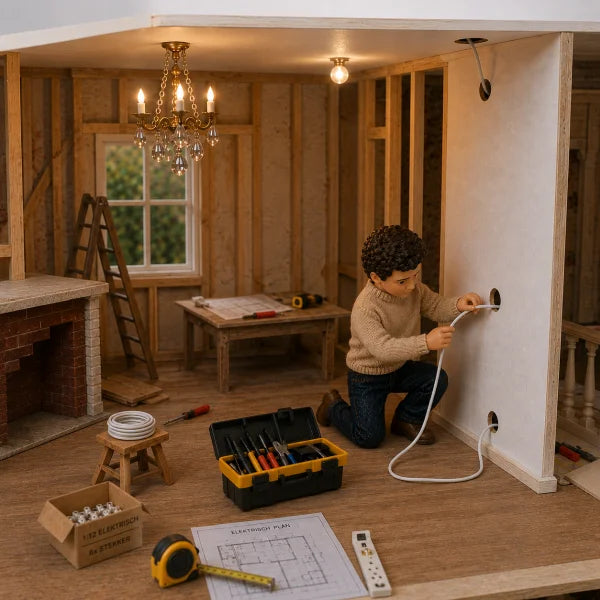Hoe leg ik poppenhuis verlichting aan met draadsysteem?