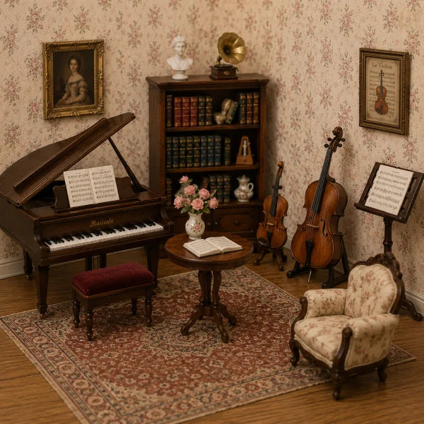 Poppenhuis Miniatuur Muziekinstrumentjes