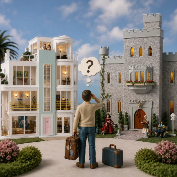In welke stijl maak ik mijn poppenhuis? Iets moderns of toch iets uit lang verleden.