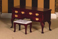 Kaptafel met kruk, mahonie