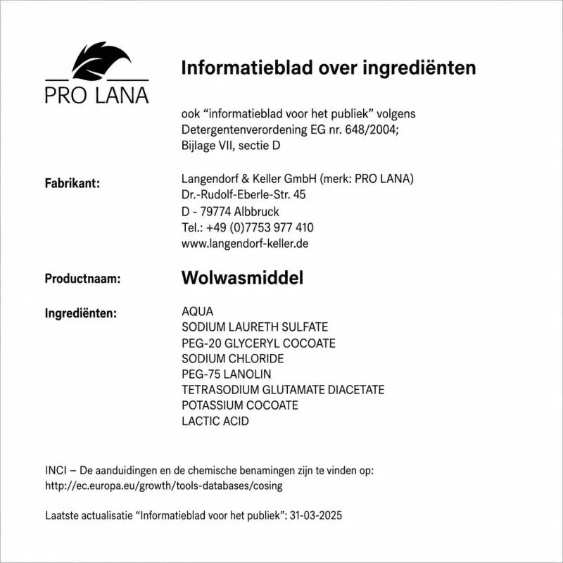 Pro Lana Wollwasmiddel 30 ml