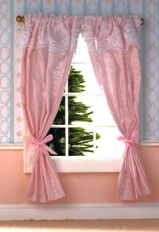 Pale Pink Curtains on Rail