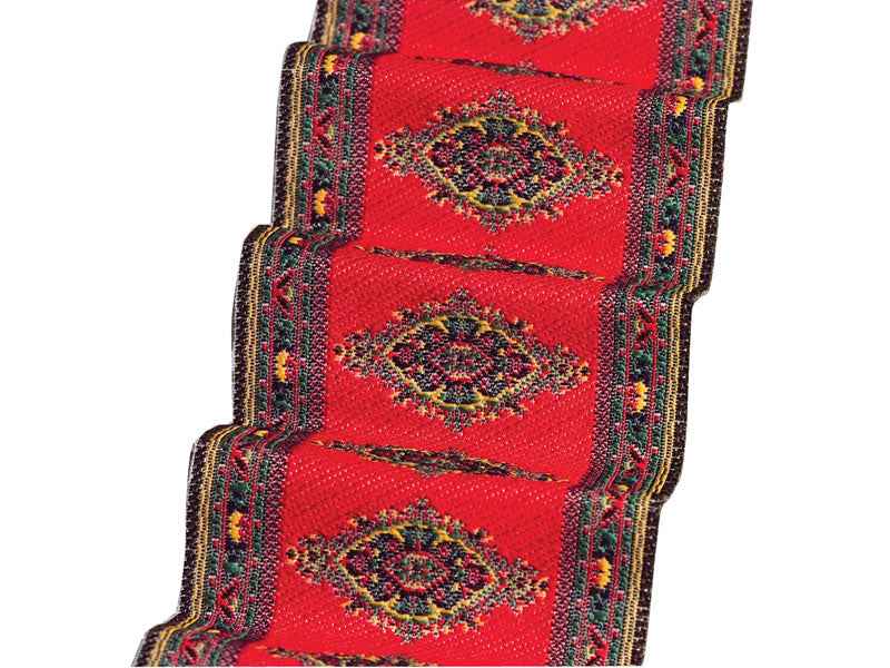 Traploper met rood motief
