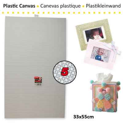 Plastic stramien 33 x 55 cm, 5 mesh