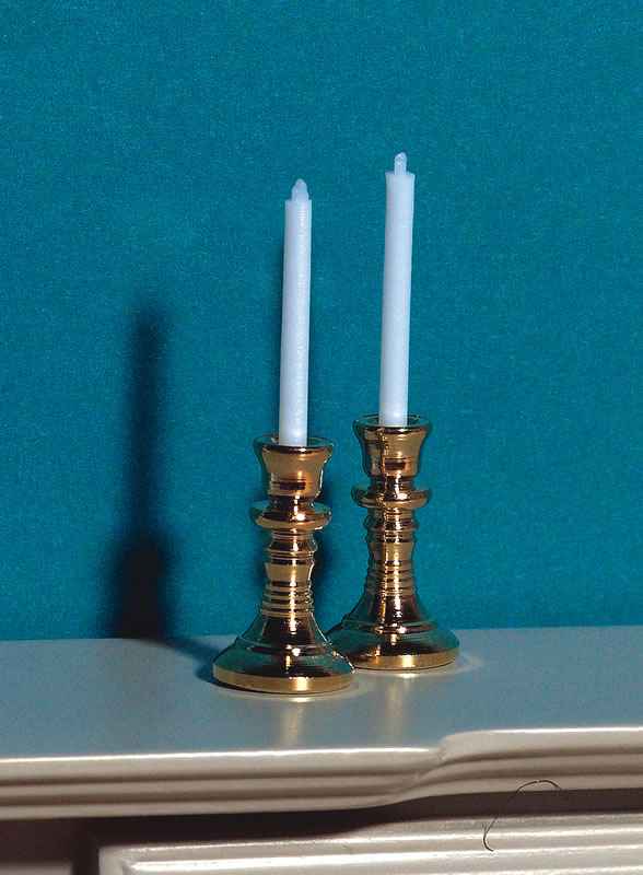 Kandelaar met kaarsen, 2 stuks