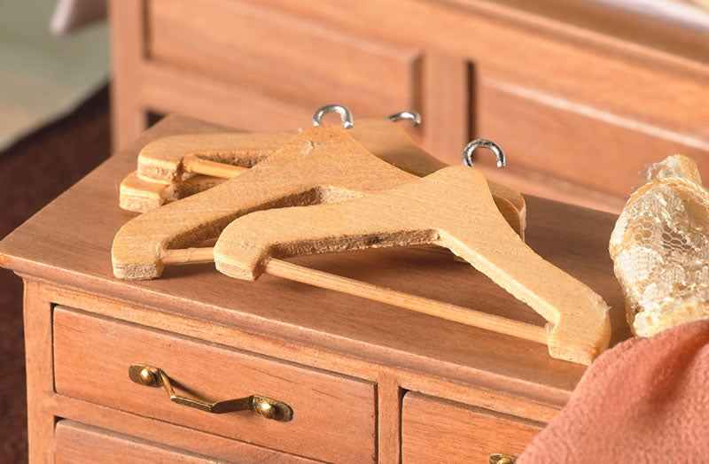 kleerhangers blank hout per 4