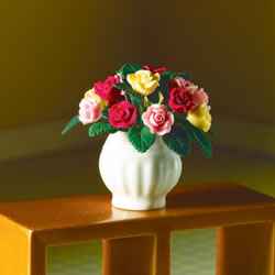 gemixte rozen in pot