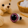 Oud Roze Glitter Berenogen van Kunststof per 2 Stuks