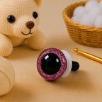 Oud Roze Glitter Berenogen van Kunststof per 2 Stuks