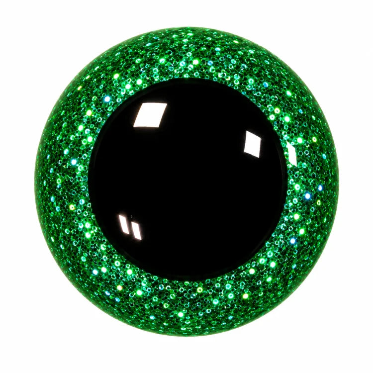Groene Glitter Berenogen van Kunststof per 2 Stuks