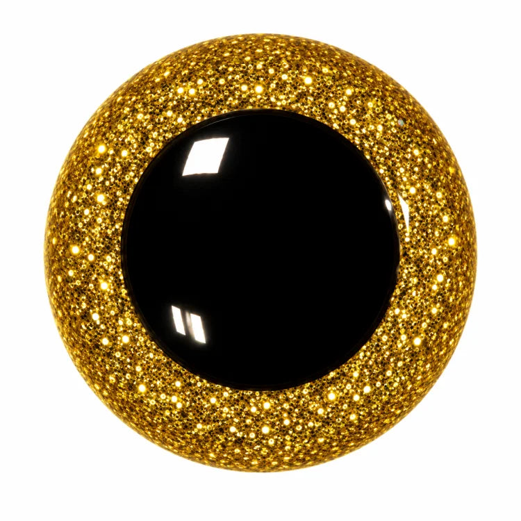 Gouden Glitter Berenogen van Kunststof per 2 Stuks