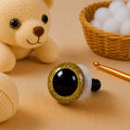 Gouden Glitter Berenogen van Kunststof per 2 Stuks - Hobbyboutique Monique