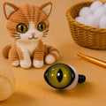 Groene kunststof kattenogen met verticale pupil en veiligheidssluiting voor amigurumi, gehaakte katten en knuffels