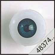 2 Poppenogen glastic blauw-groen
