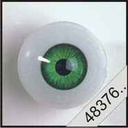 2 Poppenogen glastic licht groen