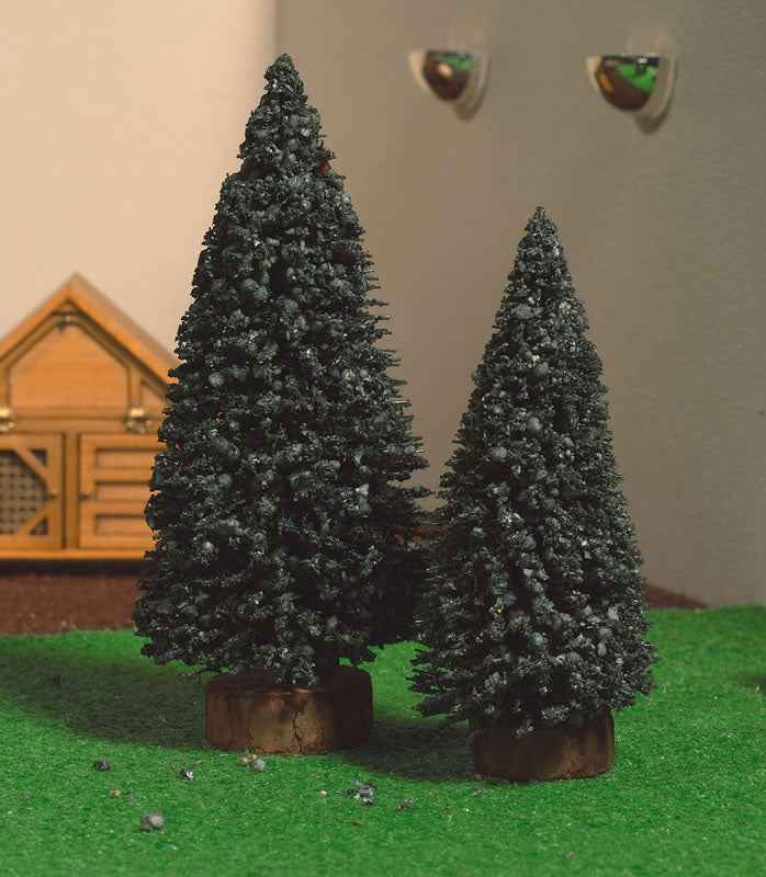 Kerstbomen, 2 stuks 10 en 12 cm