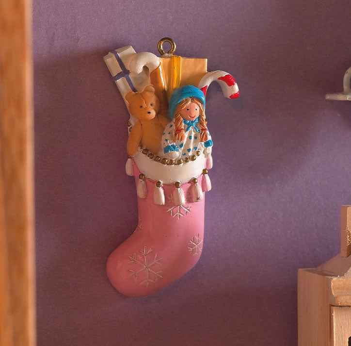Gevulde kerstsok roze