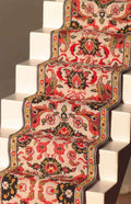 Traploper,  rood met creme,  5 x 50 cm (b x l)