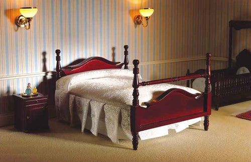 2 persoonsbed, mahonie