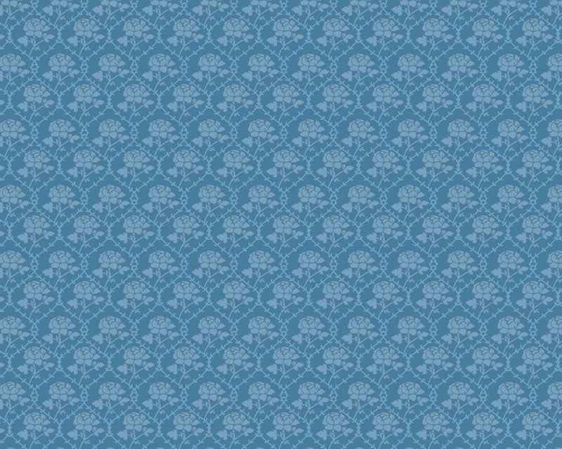 blauw bloembehang