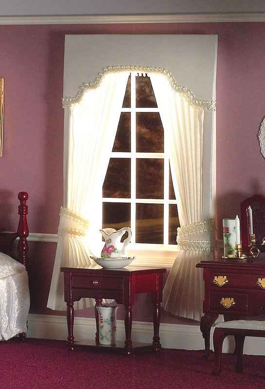 Cream Pleated Curtains with Pelmet