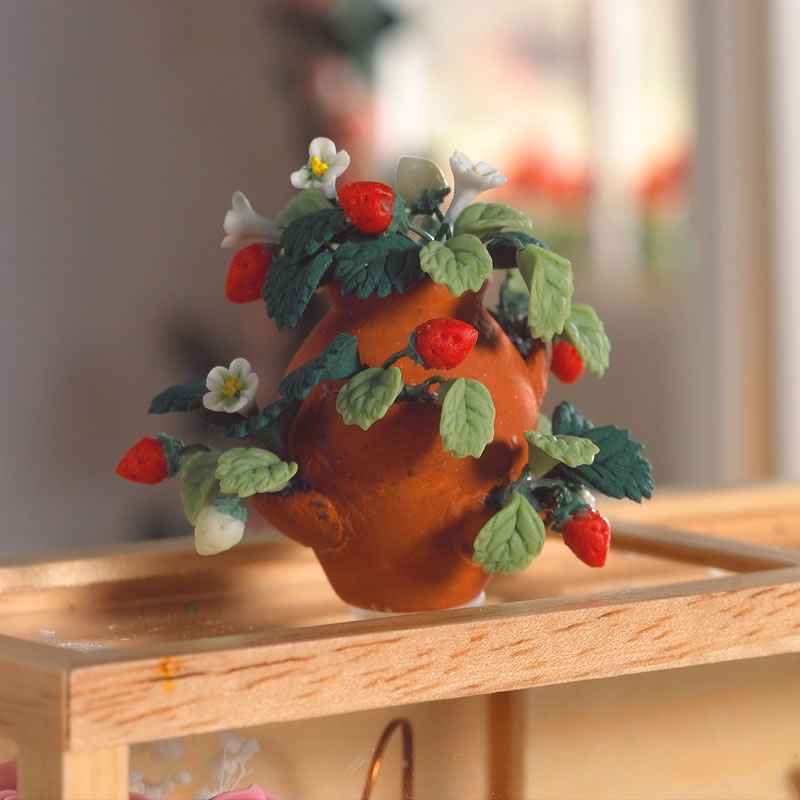 aardbeiplant in terra cotta pot