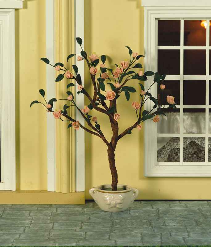 zacht roze boompje in leuke pot