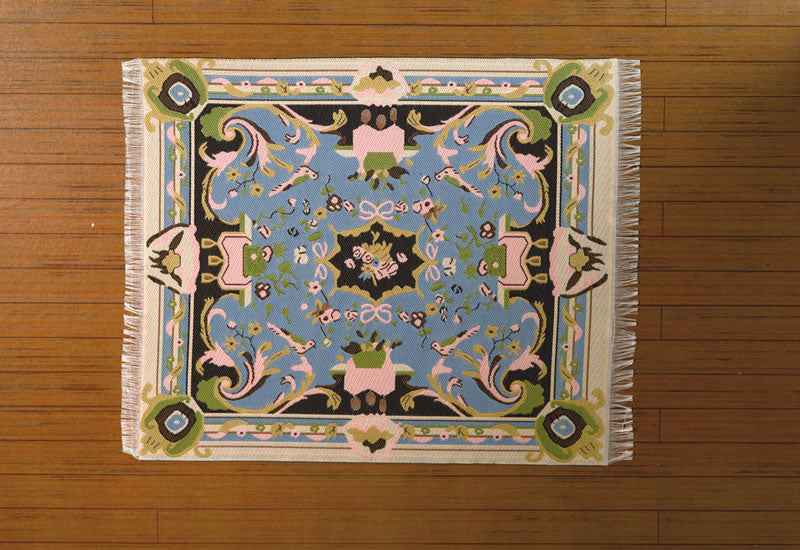 Vloerkleed blauw groen 20 x 17 cm (l x b)