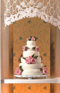 Bruidstaart met roze bloemen