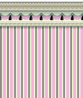 streep behang in roze met grijs