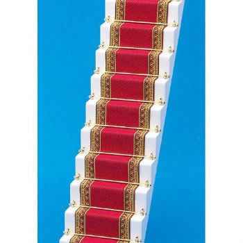Traploper, rood met goud,  5 x 50 cm (b x l)