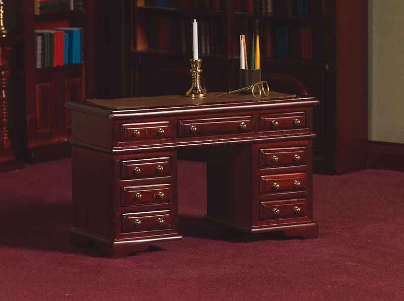 bureau mahonie met leer