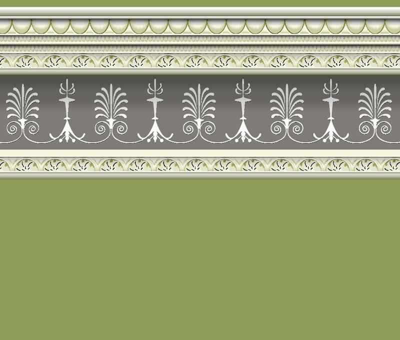 mosgroen behang met border