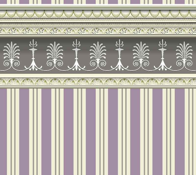 Streepbehang violet/blauw