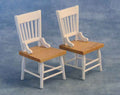 Stoelen, 2 stuks wit/grenen