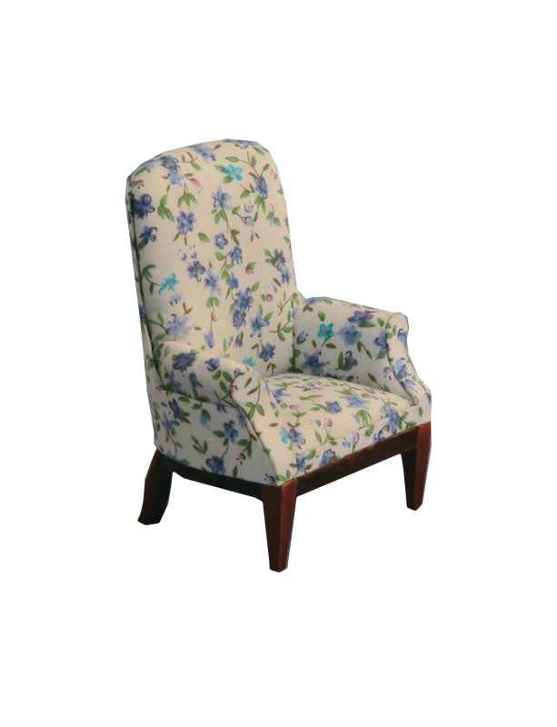 Haardstoel met bloemen motief