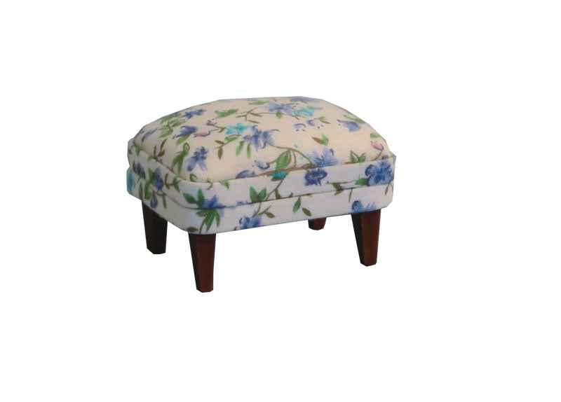 Voetenbankje met bloemenmotief