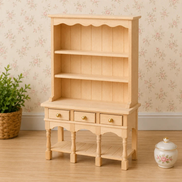 Dressoir, 3 laden, blank hout